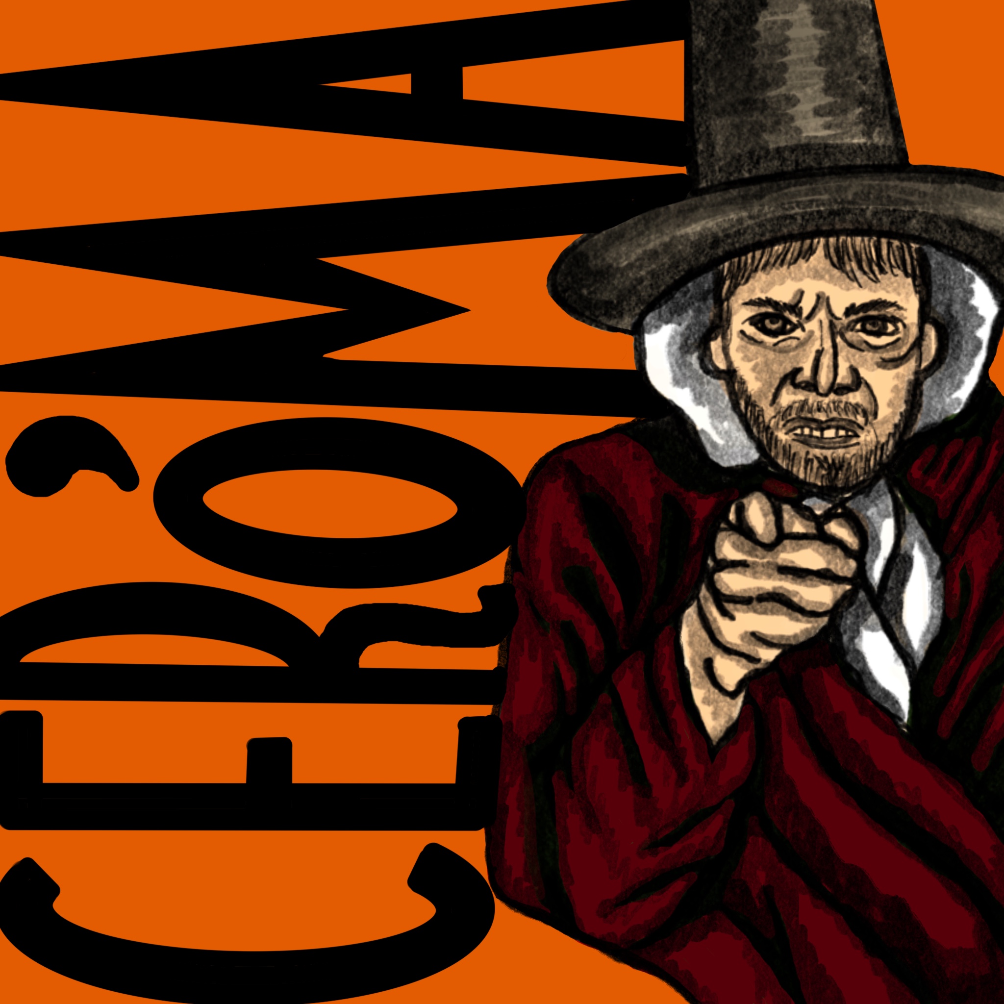 Zine with man dressed as Welsh lady, reading 'Cer o 'Ma.