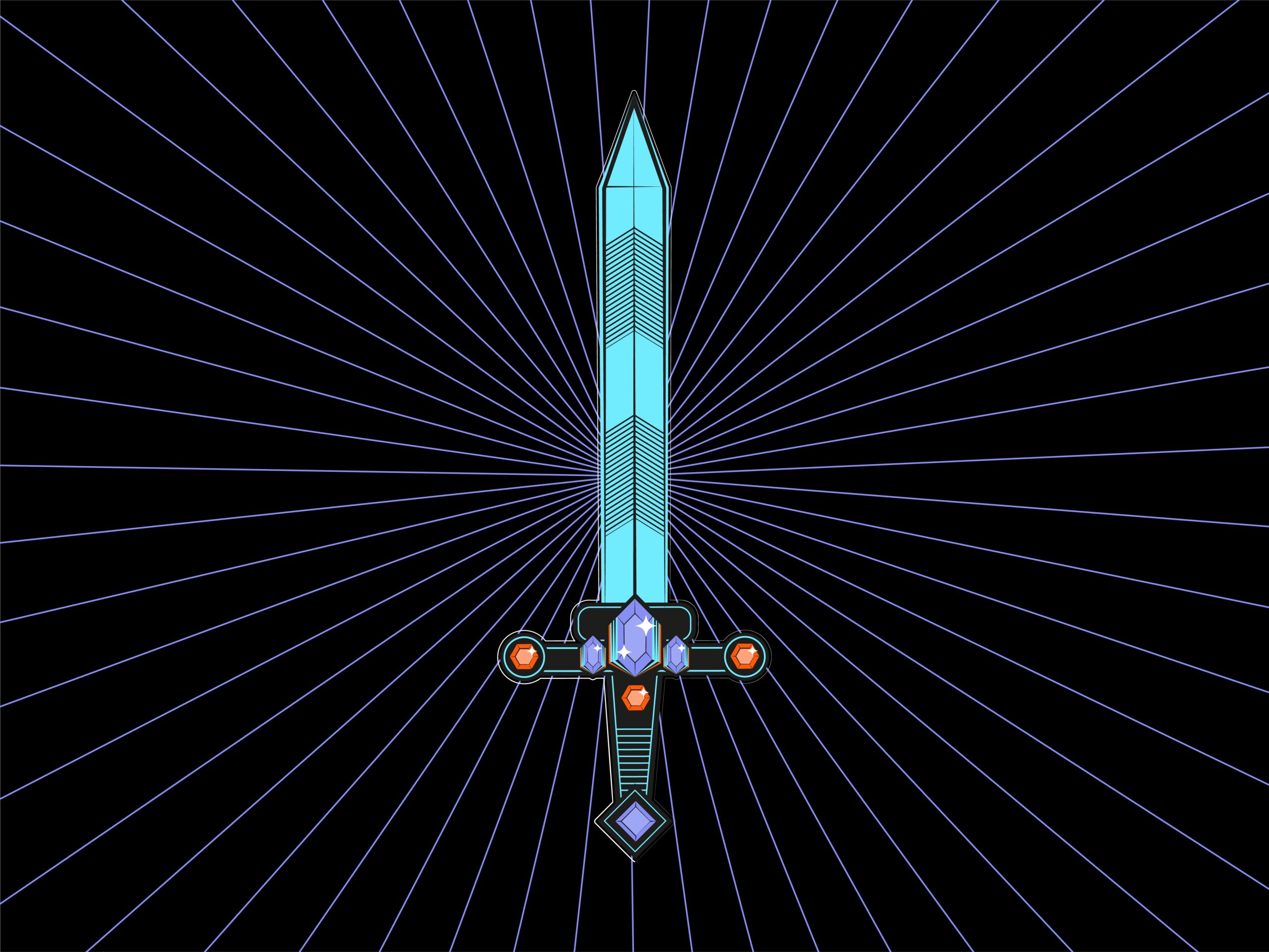 A sword with lots of jewels on the hand than players can unlock within the in-game campaign.