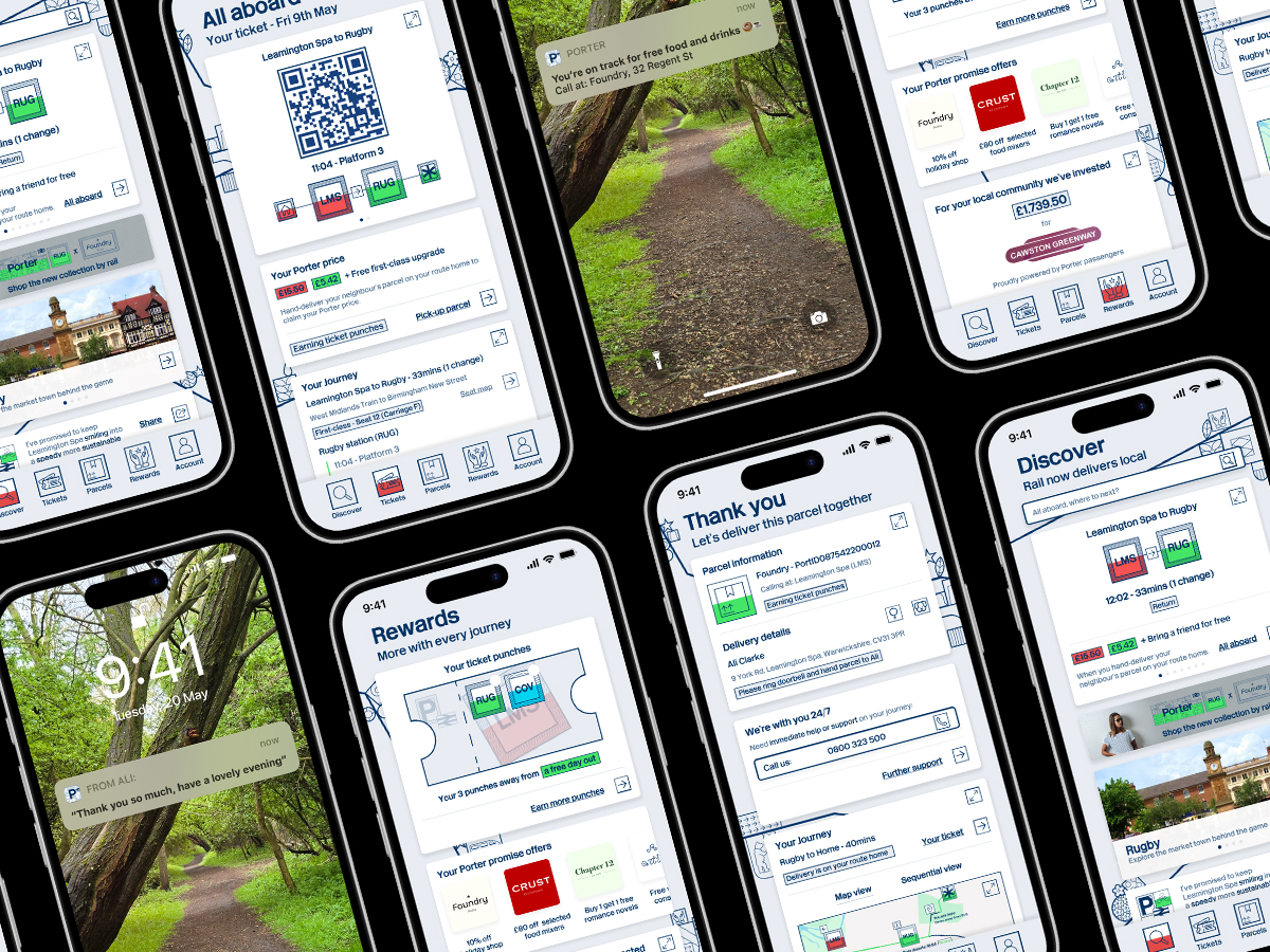 A collage of app screens.