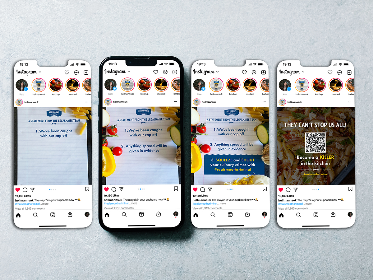 Four variations of social media witty legal statement screens.