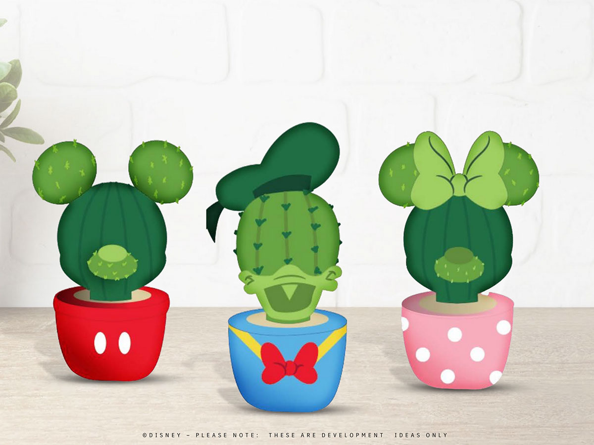 illustrations of disney characters as plants