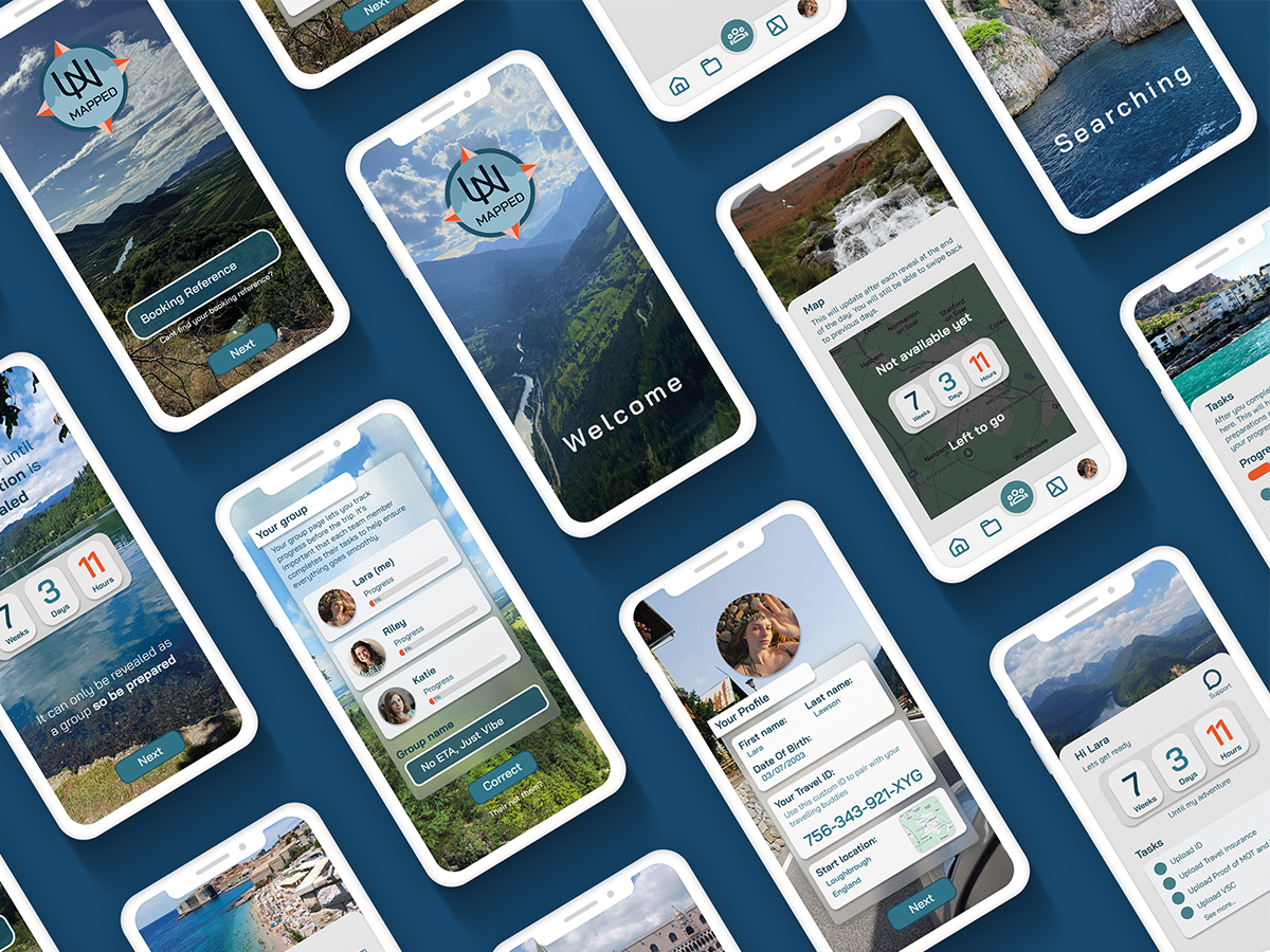 This is what the app loads onto it includes many app pages inluding welcome and booking refrence with a ummary of selections that where made during the booking process.