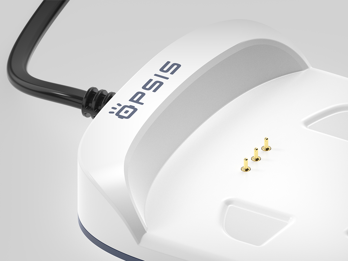Close up of device charging pad.