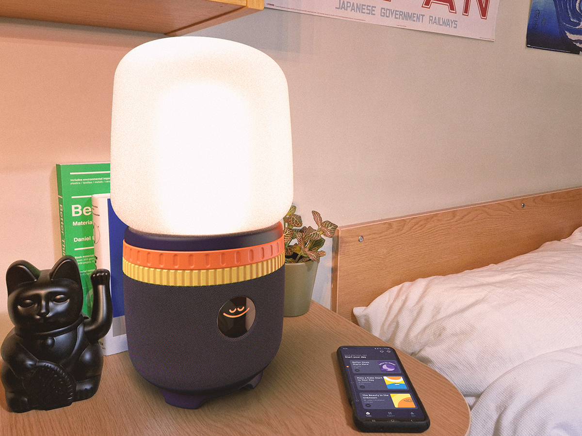 Smart lamp in-context render.